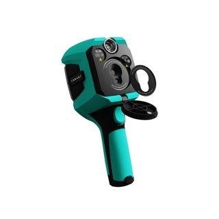 Thorair handheld air quality monitor with digital display and multiple sensor ports in teal and black